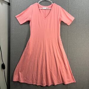 Encore by Idina Menzel Petite Elbow Sleeve Easy Flare Dress Blush Size SP
